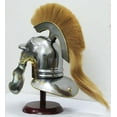 thumbnail image 6 of Roman Centurion Medieval Helmet Officer Armor Warrior Helmet Leather Liner with Yellow Plume, 6 of 7
