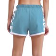 thumbnail image 2 of TiaoBug Kids Girls Cotton Shorts Contrast Color Plaid Cycling Yoga Running Shorts Summer Hot Pants Light Blue 140, 2 of 7