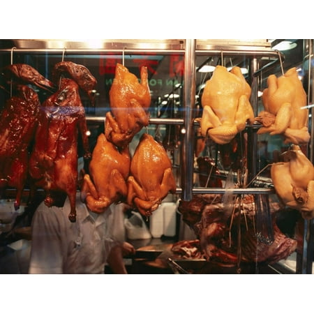 Cooked Peking Duck Displayed in Restaurant Window, Hong Kong, China, Asia Print Wall Art By Amanda