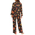 thumbnail image 6 of DISNIMO Maple Leaf Printed Women's Pajama Sets Long Sleeve Button Down Sleepwear Nightwear with Pockets Thanksgiving Day Casual Ladies Lounge Sets with Matching Pajama Pants, XS, 6 of 7