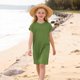 thumbnail image 5 of Vestido de Primavera de Niña Vestidos Sueltos Casuales con Bolsillos para 5-14 Años Vestido de Verano de Manga Corta Estirable Suave Y Cómodo para las Vacaciones Escolares, 5 of 9
