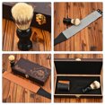 thumbnail image 2 of 1 Set Shaving Kit Portable Razor Storage Box Wooden Razor Case with Hair Brush Leather Strop, 2 of 8