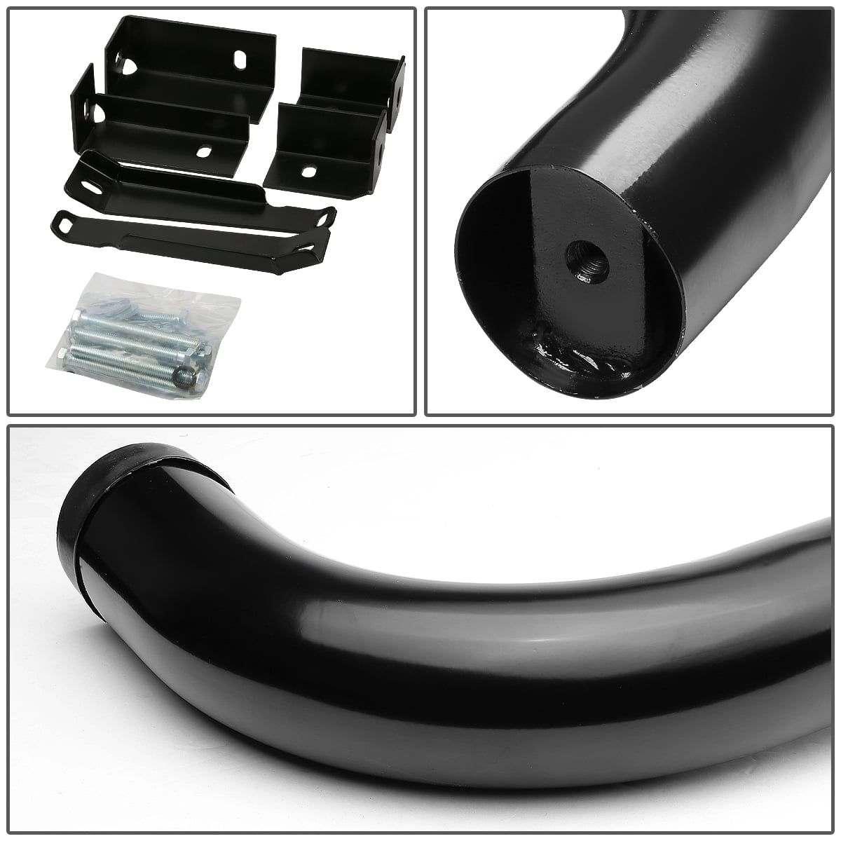DNA Motoring 3" Black Side Step Nerf Bars Running Boards for 2000-2019 Silverado Sierra Extended Cab