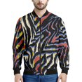 thumbnail image 2 of Chaqueta con estampado de cebra abstracto para hombre y mujer, ropa con estampado 3D de flores, sudadera informal con cremallera, ropa de calle, abrigo, 2 of 5