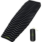ATEPA Ultralight Air Mattress Inflatable Sleeping Pad Polyester Sleeping Mat, Black, 72 x 25.6in