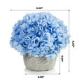thumbnail image 4 of Enova Home Artificial Silk Hydrangea Faux Flowers Arrangement in Round Tapered Ceramic Pot for Home Office Wedding Decoration (Blue), 4 of 4