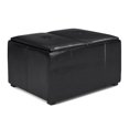 thumbnail image 1 of Avalon Table Basse Ottomane de Rangement 34 Po.W en Cuir Synthétique Noir Minuit, 1 of 7