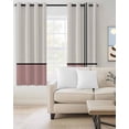thumbnail image 2 of Pink Geometric Blackout Curtains 39 Inches Long for Bedroom, Modern Beige Color Block Black Lines Art Thermal Insulated Room Darkening Black Out Window Curtain Panels Grommet Drapes for Living Room, 2 of 8
