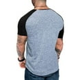 thumbnail image 6 of Deals SSAAVKUY Men's Muscle T-Shirt Pleated Raglan Sleeve Bodybuilding Gym Tee Short Sleeve Fashion Workout Shirts Hipster Shirt Gray XXL, 6 of 6