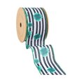 thumbnail image 3 of LaRibbons 2 1/2" Wired Ribbon | Black/White Stripe Shamrock | 10 Yard Roll, 3 of 7