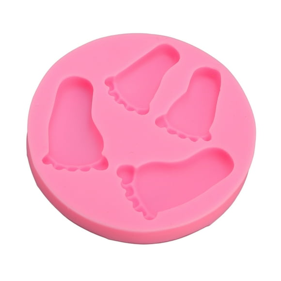 Plantilla De Fondant Para Pies De Bebé, Silicona Reutilizable Antiadherente Para Moldear Pies De Bebé 3D Para Hornear