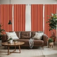 thumbnail image 2 of Ambesonne Geometric Window Curtains, Tiny and Thick Lines, Each 28" W x 95" L, Red Brown Yellow, 2 of 5