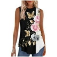 thumbnail image 2 of AUNVITO Women's Tank Top Sleeveless Round Neck Pullover with Printed Pattern Casual and Fashionable Summer Style, 2 of 6
