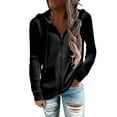 thumbnail image 3 of Sudaderas Con Cremallera ANGGREK Abrigo Con Cordón Rib Knit Color Puro Negro L, 3 of 7