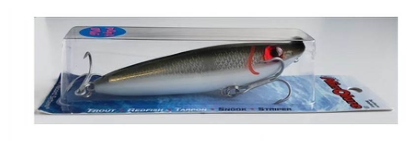 MirrOlure Popa Dog Fishing Lure, Green & Silver, 1/2 oz