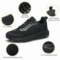 thumbnail image 4 of YHOON Men Walking Shoes Non Slip Lightweight Breathable Running Tennis Sneakers Athletic Workout Training Shoes All Black Size 7, 4 of 7