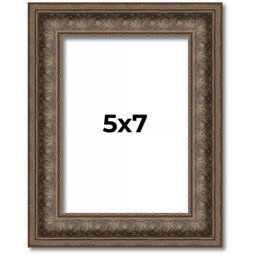 5x7 IN Ornate Brown Real Wood Picture Frame Width 1.5 Inches | Interior Frame Depth 0.5 Inches |