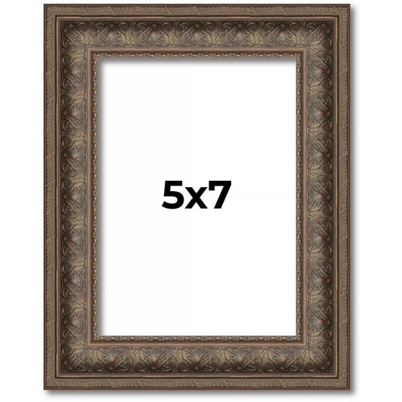 5x7 IN Ornate Brown Real Wood Picture Frame Width 1.5 Inches | Interior Frame Depth 0.5 Inches |