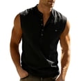 thumbnail image 5 of Dagugfen Summer Tank Tops for Men Henley Neck Sleeveless Lightweight Breathable Henley Shirts Casual Daily Wear Tops with Pocket, 5 of 9