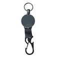 thumbnail image 4 of harayaa 2xRetractable Keychain Carabiner And Key Reel with 23.62'' Retractable Steel Cord ID Holder for Climbing Camping , Black, 3 Pcs, 4 of 9