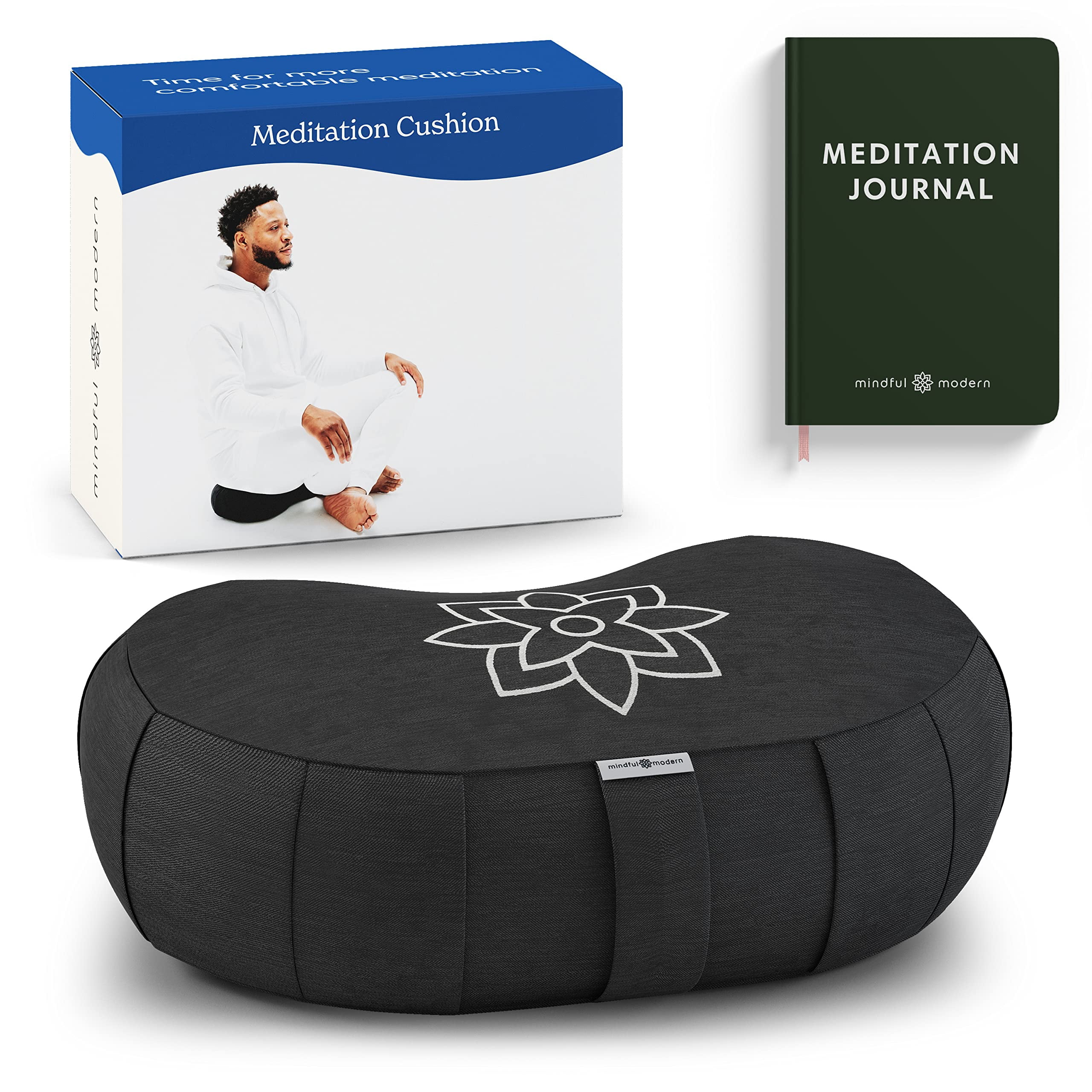 Kit De Méditation Et Yoga – Coussin Zafu + Petit Siège Roulant, Noir, Coton
