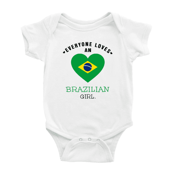 Everyone Loves an Brazilian Girl Baby Bodysuit Baby Clothes (White, 6-12 Months)