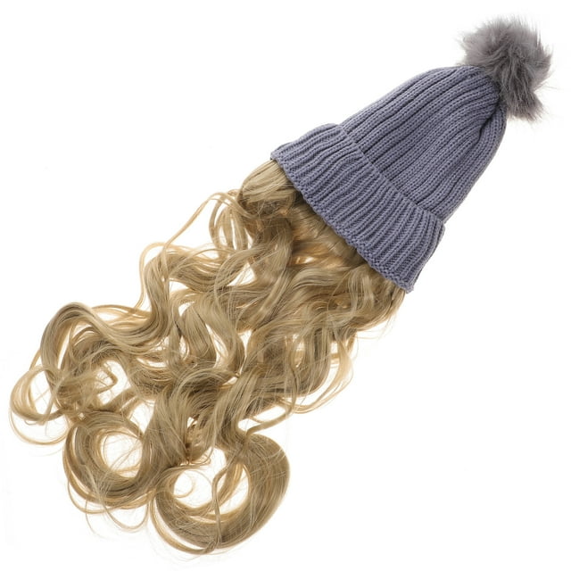 Chapeau Longue Perruque pour Femmes Extension de Cheveux Réaliste Bonnet Perruque Hiver Headdress
