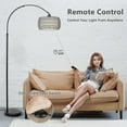 thumbnail image 5 of Arc Standing Lamp, Boho Floor Lamps for living room with Remote and LED Dimming Bulb, Rattan Tall Lamp for Bedroom with 3 Color Temperatures, Height Adjustable Farmhouse Stand up Light for Office, 5 of 18