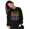 thumbnail image 4 of Cute Spooky Halloween Feeling Witchy Women Crewneck Sweatshirt Brisco Brands S, 4 of 6