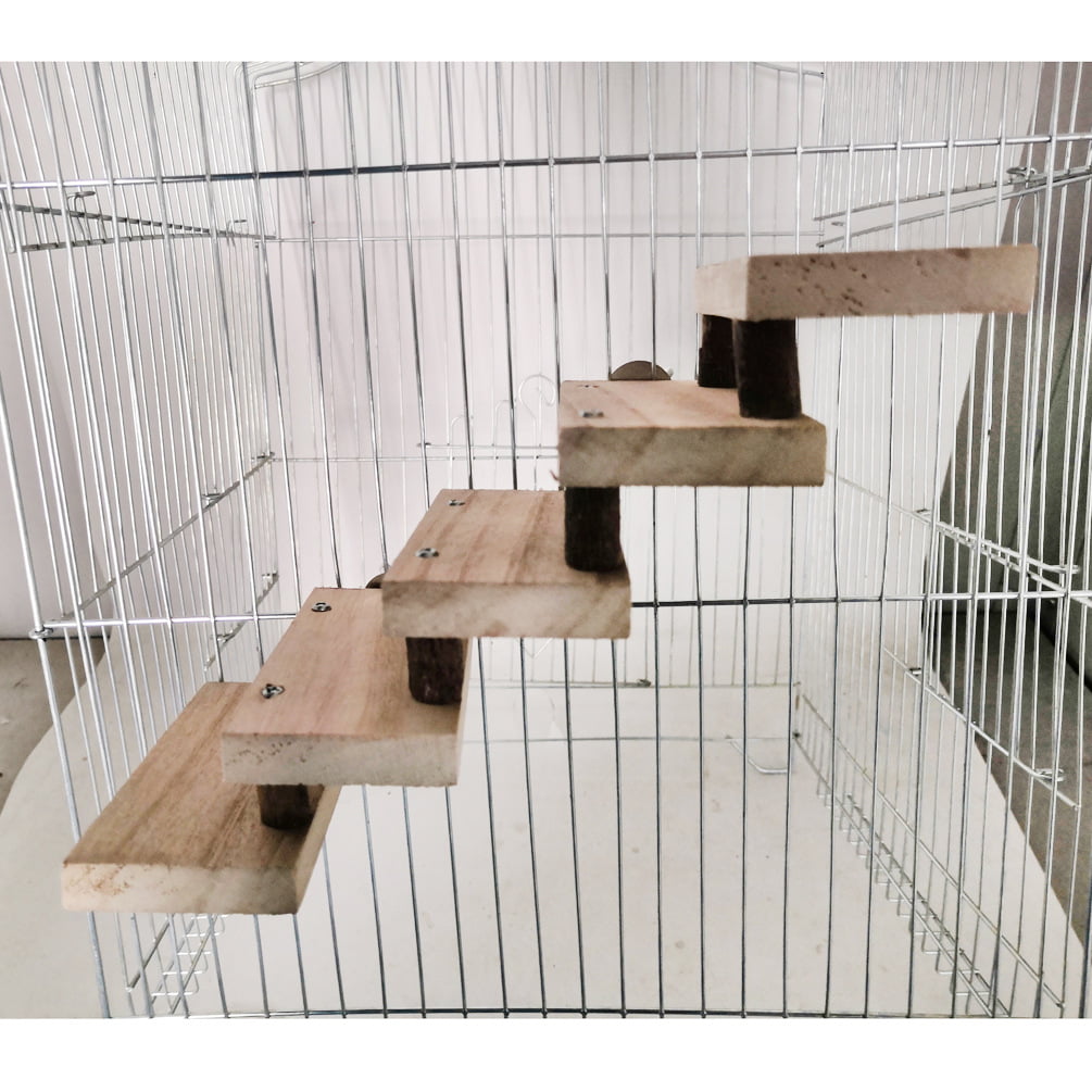Climbing Ladder Stairs for Parrot Guinea Pigs Hamsters Cage Accessories YOUTHINK 5 Layers Natural Wood Ladder 