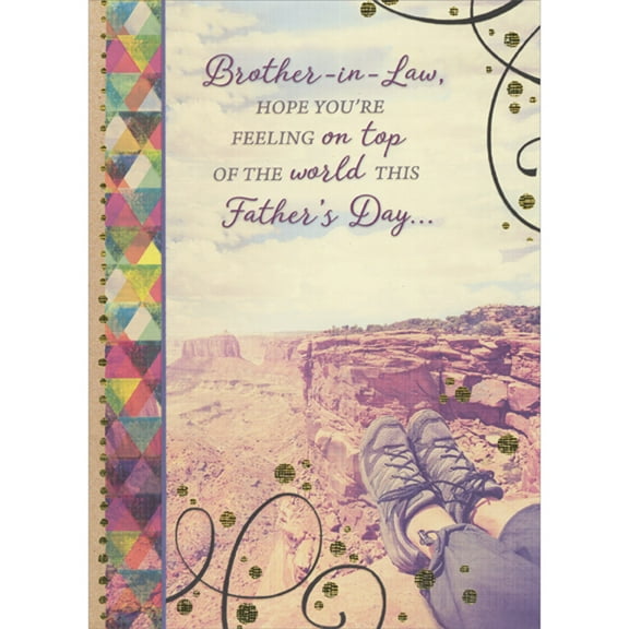 Designer Greetings Feeling on Top of the World: Feet at Edge of Grand Canyon Father's Day Card for Brother-in-Law