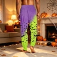 thumbnail image 7 of Hsovts Pajama Pants Men Funny Bat Graphic Ultra Lightweight Drawstring Stretch Pants 2026 New Fashion Comfy Relaxed Trousers with Pockets Purple M, 7 of 7