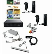 Deluxe 2-Player Black Wii Console Bundle with Wii Play Game - Smart TV Ready
