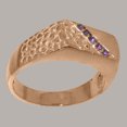 thumbnail image 3 of LBG British Made 18k Rose Gold ring with Natural Amethyst Mens band Ring - 33 size options - Size 9.75, 3 of 6
