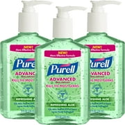 (3 Pack) Purell Instant Hand Sanitizer with Pump - Aloe, 8 Ounce