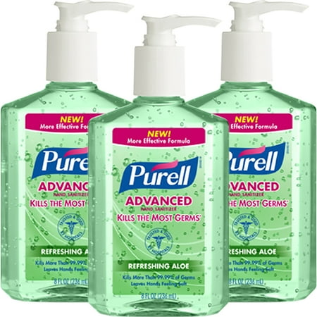 (3 Pack) Purell Instant Hand Sanitizer with Pump - Aloe, 8 (Best Smelling Hand Sanitizer)