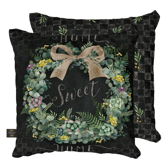 Briarwood Lane Everyday Indoor/Outdoor Pillow 17x17 Home Sweet Home Wreath Pillow