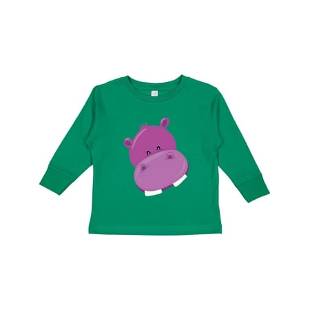 

Inktastic Cute Purple Hippo Head Gift Toddler Boy or Toddler Girl Long Sleeve T-Shirt