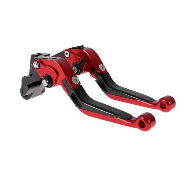 Palanca de freno y embrague corta larga para Kawasaki ER-5 2004-2005, palanca de manillar de motocicleta ajustable, aleación de aluminio, cabeza roja, mango negro