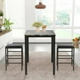 thumbnail image 3 of NiamVelo Dinning Table Set 3 Pieces Faux Marble Dining Table Set Rectangular Kitchen Table Set Counter Height Dining Table, Bar Table and 2 Cushion Chair, Kitchen Furniture for Small Spaces, 3 of 7