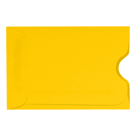 LUXPaper Credit Card & Gift Cards Sleeves, 80 lb, Sunflower Yellow, 500 Pack, Size 2 3/8 x 3 1/2