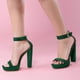 thumbnail image 2 of Sandalias de plataforma con correa de tobillo de Tacón alto Allegra K Verde 39, 2 of 7