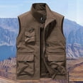 thumbnail image 4 of cocolona Mens Outdoor Hiking Drying Multi Pocket Vest Fashion Casual Solid Color Sleeveless Jacket, 4 of 4