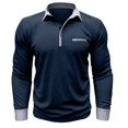 thumbnail image 6 of Men's New Casual Turn-Down Collar Breathable Button Long Sleeve Shirt, Polo Style Top for Spring Fall Smart Casual,Dark Blue,2XL, 6 of 6