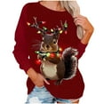 thumbnail image 4 of Womens Ugly Christmas Cat Sweatshirts Fall Casual Xmas Graphic Pullover Tops Crewneck Long Sleeve Oversized Shirt, 4 of 5
