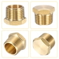 thumbnail image 4 of 2Pcs Tapón de cabeza hexagonal de latón, tapa de compresión, tapa de válvula de detención, 1/2" NPT, 4 of 7