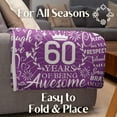 thumbnail image 4 of LHSHID 60th Birthday Gifts Blanket Bed Flannel Plush Throw Birthday Presents for Party Milestone Christmas Blue Numbers 30x40in, 4 of 5