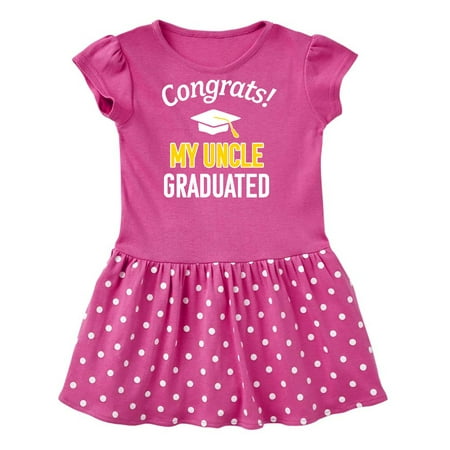 

Inktastic Congrats! My Uncle Graduated with cap Gift Baby Girl Dress