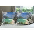 thumbnail image 6 of Ambesonne Landscape Throw Pillow Cover 4 Pack, Tropic Scene in Window, 16", Multicolor, 6 of 7