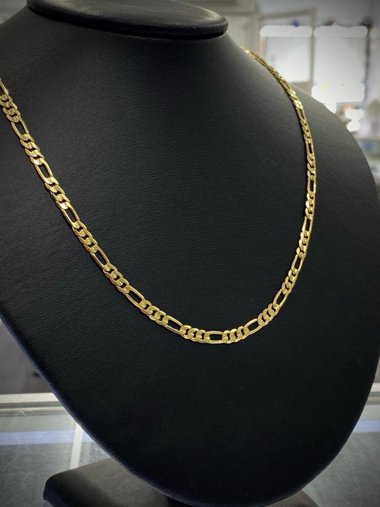 14K Gold Filled Figaro Link Chain Necklace 4mm 24" Mens Thick Jewelry Gifts